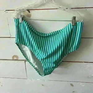 Kona Sol size 20 bikini bottoms, green and white stripe, plus size, bundle deal!